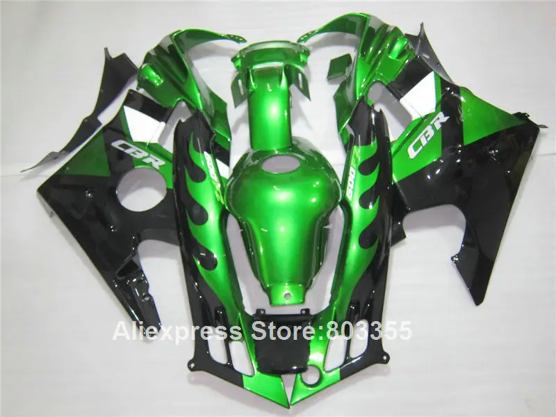 Комплект обтекателей для HONDA CBR600 f2 1994 1993 / 1992 1991 cbr 600 (Металлический Зеленый)
