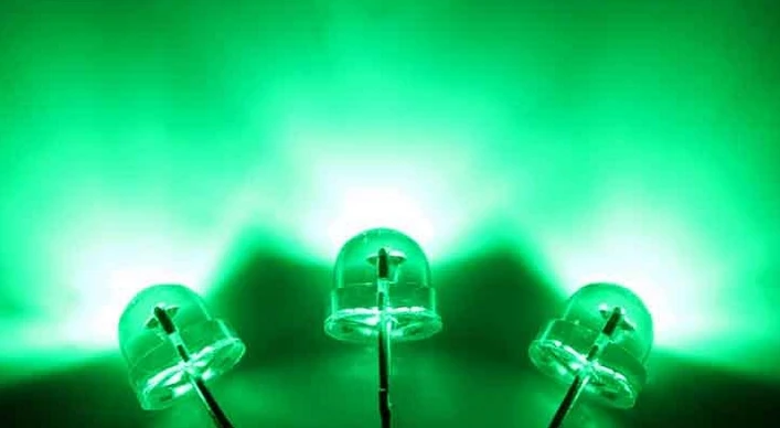 

mix Water Clear Straw Hat Through Hole 5MM Pure Green LED Diode