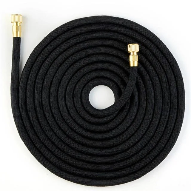Black hose 25FT-100FT садовый шланг выдвижной гибкий пластиковый шланг Металлическая Насадка высокого давления для мытья автомобиля оружие Садовые принадлежности для очистки - Цвет: Black hose