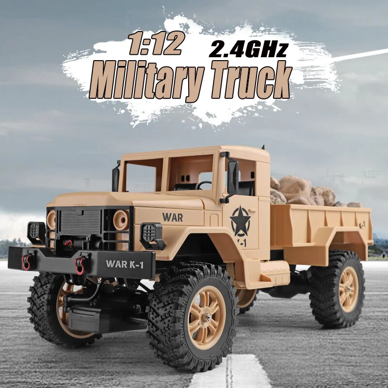 Новое поступление 124301 WLtoys 2 4G Радиоуправляемый автомобиль 1:12 военный грузовик 4WD