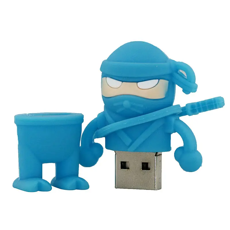 Забавный ниндзя флеш-диск USB 2,0 64 Гб мультяшный флеш-накопитель 32 Гб аниме карта памяти 4 ГБ 8 ГБ 16 ГБ Милая Флешка флэш-диск классные подарки