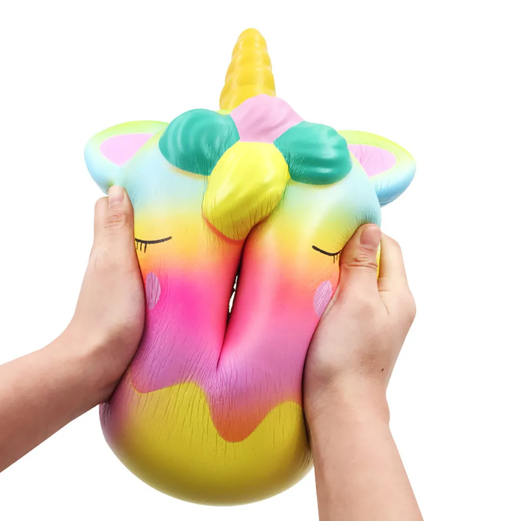 Мягкое милое Kawaii Jumbo Rainbow пончик снятие стресса Ароматические супер медленно