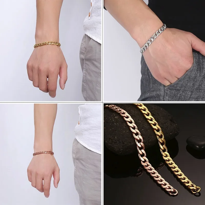 Мужской двухслойный браслет Vnox из панцирной цепи ювелирное изделие нержавеющей