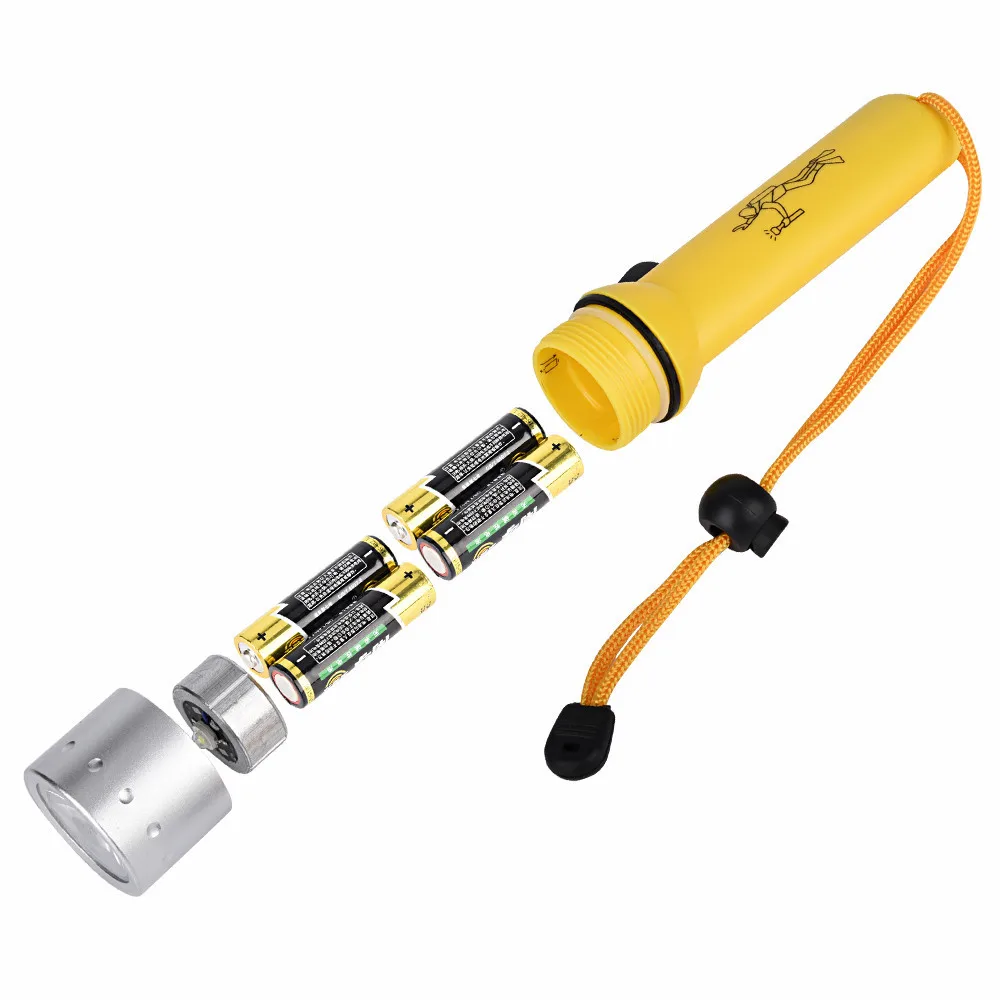 Подводный 1200LM XM-L T6 светодиодный фонарик из алюминиевого сплава для дайвинга и