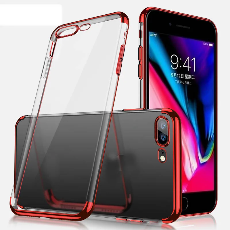 Хромированный гальванический Мягкий ТПУ для Iphone 11 Pro XR XS MX X 9 8 7 6 Plus Galaxy Note 10 S9 S10 5G