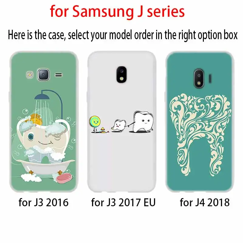 Чехол для Samsung Galaxy J6 J8 J3 J5 J7 J4 Plus 2018 2016 2017 EU Prime Pro рисунок стоматологических