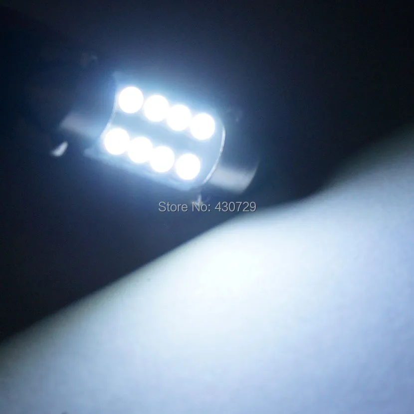 50 шт. Festoon 8 SMD 5050 LED CANBUS 39 мм 41 42 купольная Автомобильная интерьерная лампа для