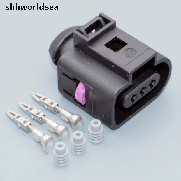 

shhworldsea 50Sets 3 PIN 1.5MM Camshaft Cam Sensor Connector Pigtail Case For 02-04 A4 A6 AVK Camshaft Cam Sensor Plug Connector