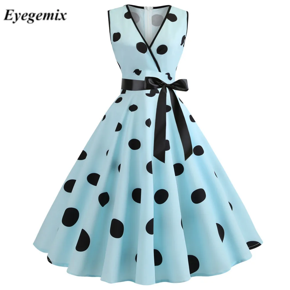 Женские 2021 Летний комбинезон в горошек винтажное сексуальное платье с глубоким v