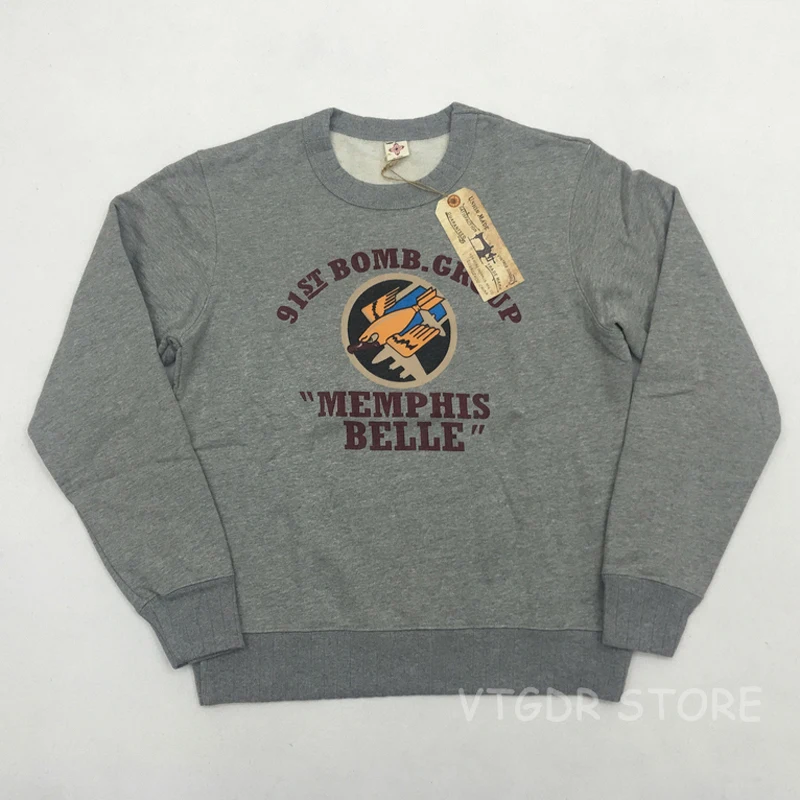 

Bob Dong 91ST Bomb Group Crewneck Sweatshirt Vintage Men's US Army Military Print Pullover