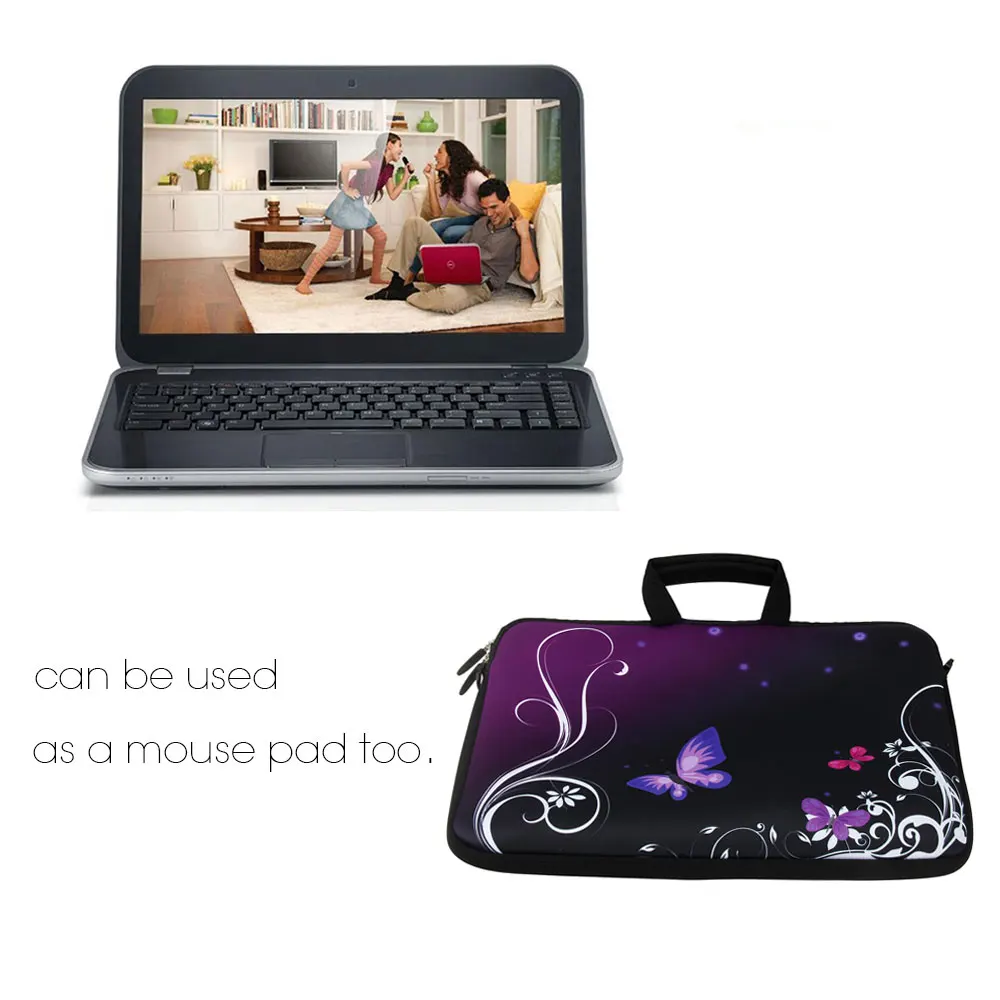 15 &quotмягкая башня ноутбук наплечный рукав сумка держатель + ручка карман для 6&quot