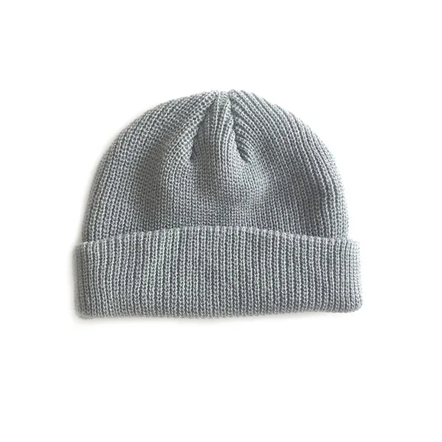 Light gray Beanies Мужская зимняя женская шапка с черепом, кепка вязаная шапка унисекс, шапка с черепом, шапка с моряком, Ретро стиль, темно-синяя шапка - Цвет: Light gray
