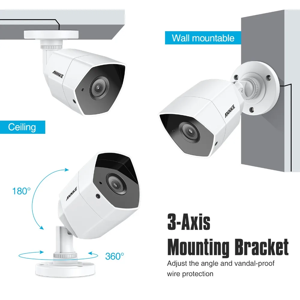ANNKE FHD 3MP 4CH 5in1 Home Outdoor CCTV Security Surveillance System Kit With Bullet Weatherproof IP66 Camera H.264+ DVR | Безопасность