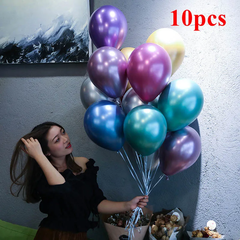 18 шт./лот, 12 дюймов, металлические хромовые конфетти, латексные шары для малышей, свадебные шары с гелием в виде красного сердца, вечерние, Decors Balaos