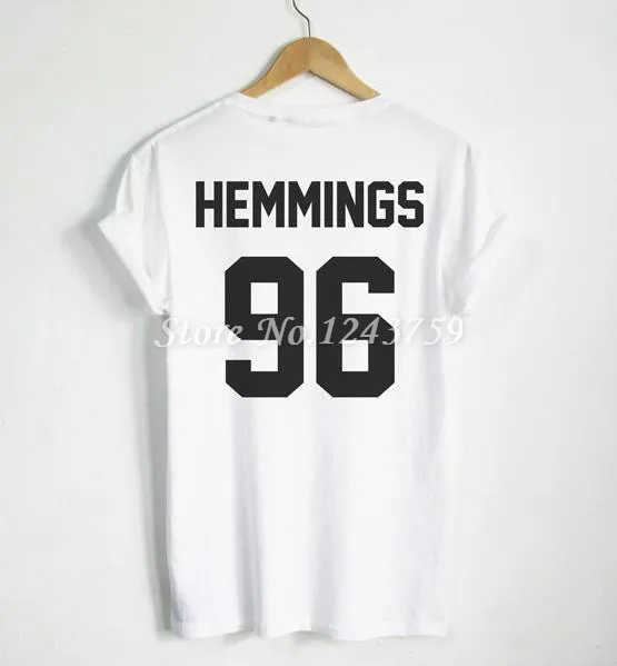 

Hemmings 96 Back Letters Print Women T shirt Cotton Casual Funny Shirt For Lady Black White Gray Top Tee Hipster Z-240