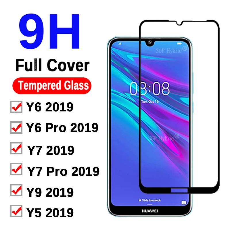 Фото Защитное стекло 9H для Huawei Y6 2019 Prime Y7 Pro Y5 Y9 Y 5 6 7 9 закаленное защитная пленка экрана |