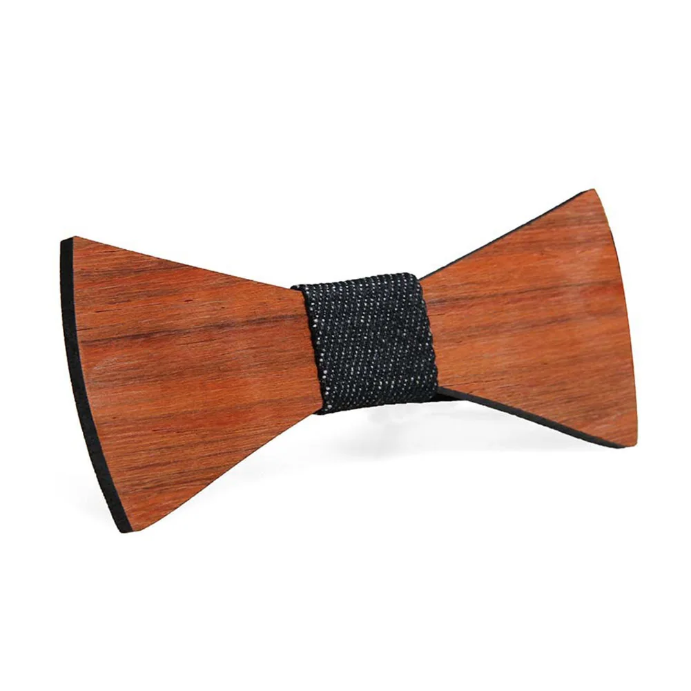 As show Men Handmade Wooden Bow Tie with Adjustable Strap for Anniversary Birthday Wedding TT@88 - Цвет: As show