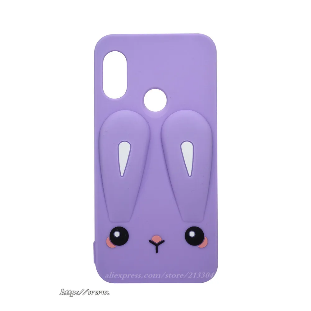 Светло-фиолетовый 3D мультфильм кролик силиконовый чехол для Xiaomi mi Max для Xiaomi mi Max2 mi Max 2 mi макс 3 mi Max3 случае mi X2 - Цвет: Светло-фиолетовый