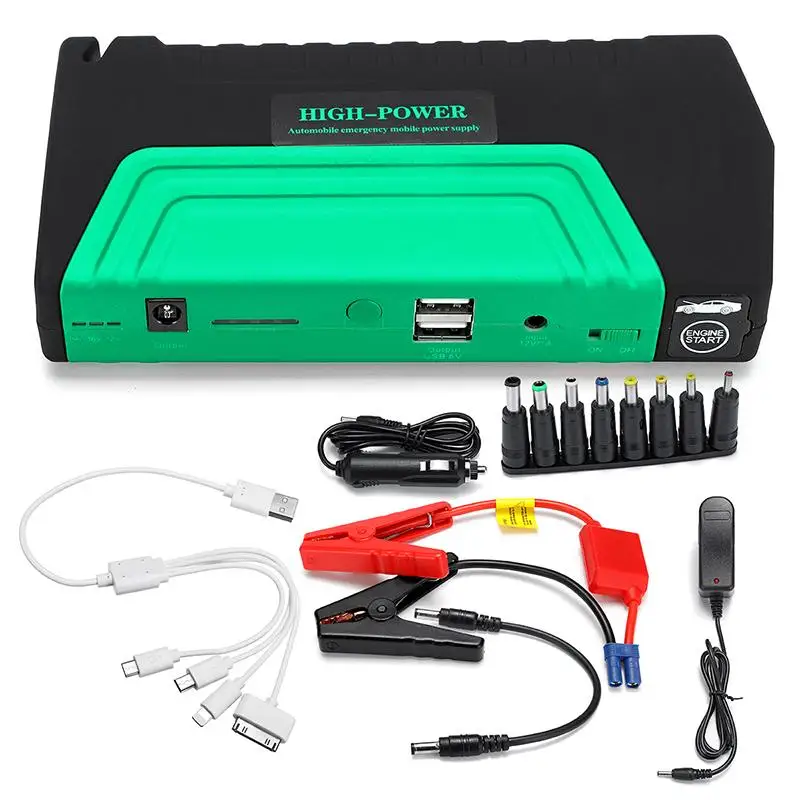 Золотой Два порта USB 68800mAh 12V 600A Многофункциональный портативный пусковое устройство USB power Bank автомобильный аккумулятор зарядное устройство пусковое устройство - Цвет: Золотой