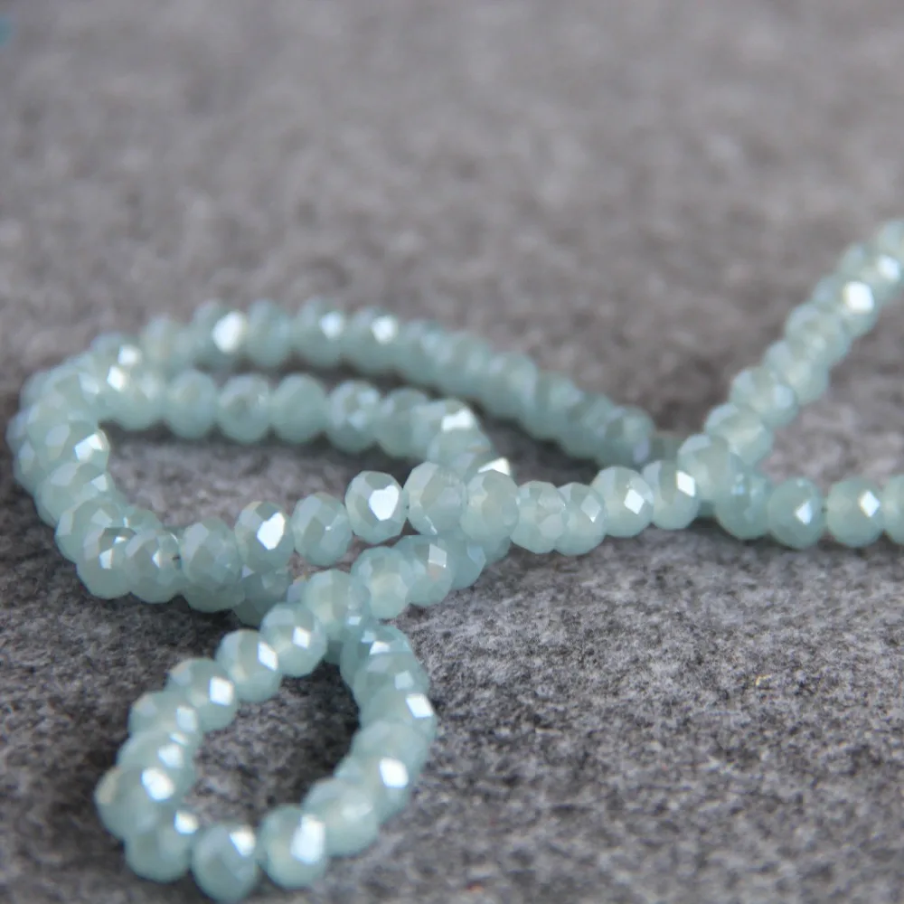 New For Necklace&ampBracelet 3*4mm Faceted Light Blue AB+ Colorful Glass Crystal Beads Stone Loose DIY Fashion Jewelry Making | Украшения и