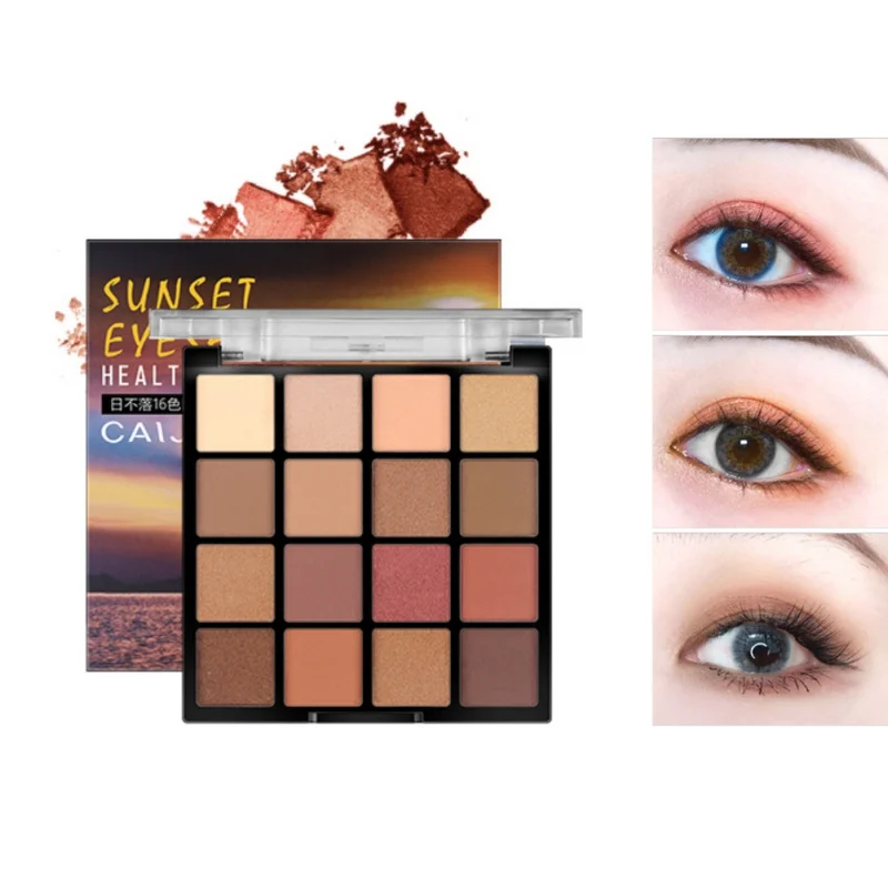 16 цветов Professional для дам Eye Shadow Palette косметические блестки порошок долговечный