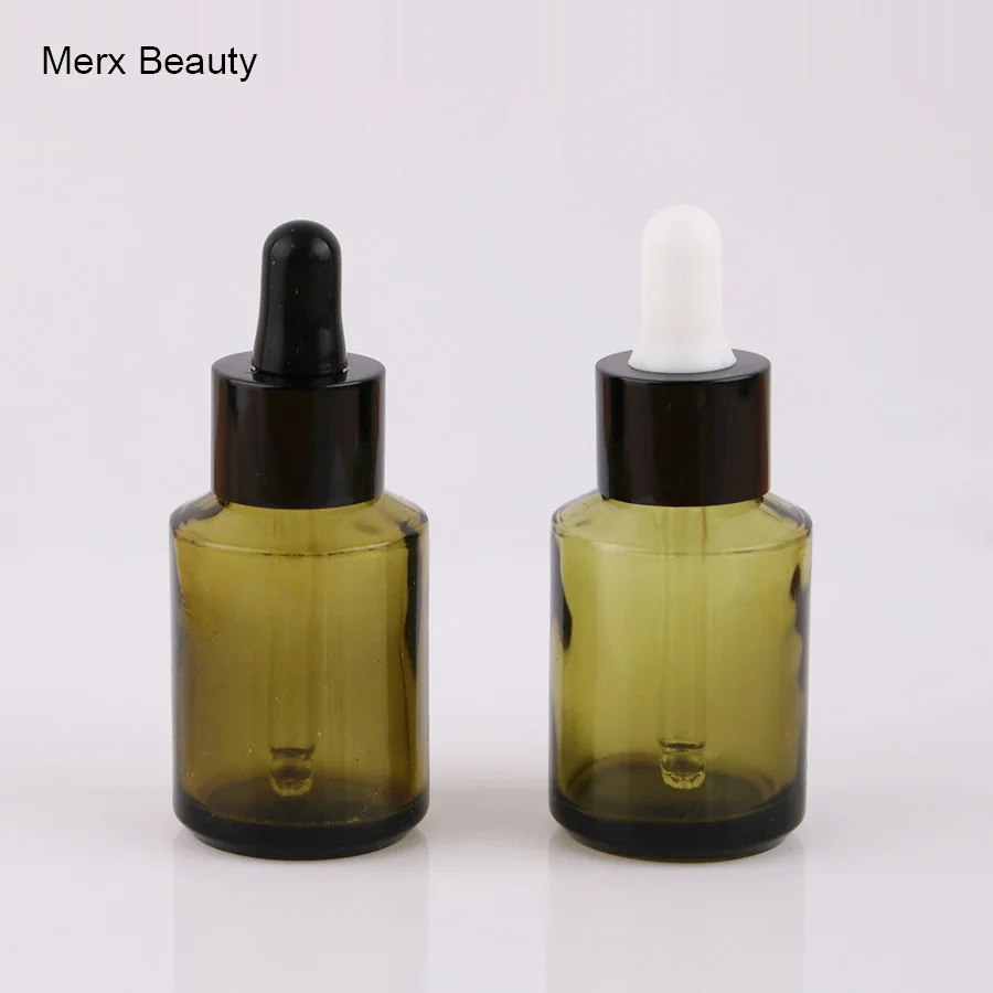 Merx Beauty оптовая продажа 14 шт 30 мл 1 унций стеклянная капельница зеленая бутылка