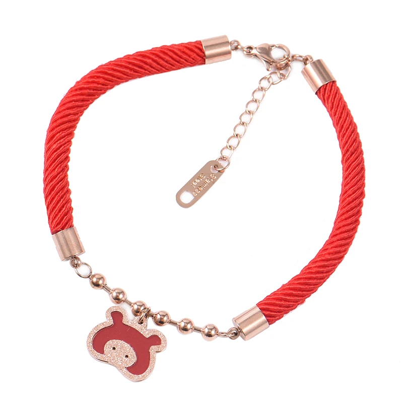 2018 Women Red Rope Bracelet Cute Girl Lucky Trendy Lover With Black Stone Hollow Bangles Dropshipped Worldside Jewelry | Украшения и