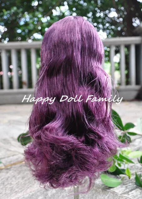 Кожа головы для куклы Blyth с волосами черного и фиолетового цвета подходит общей