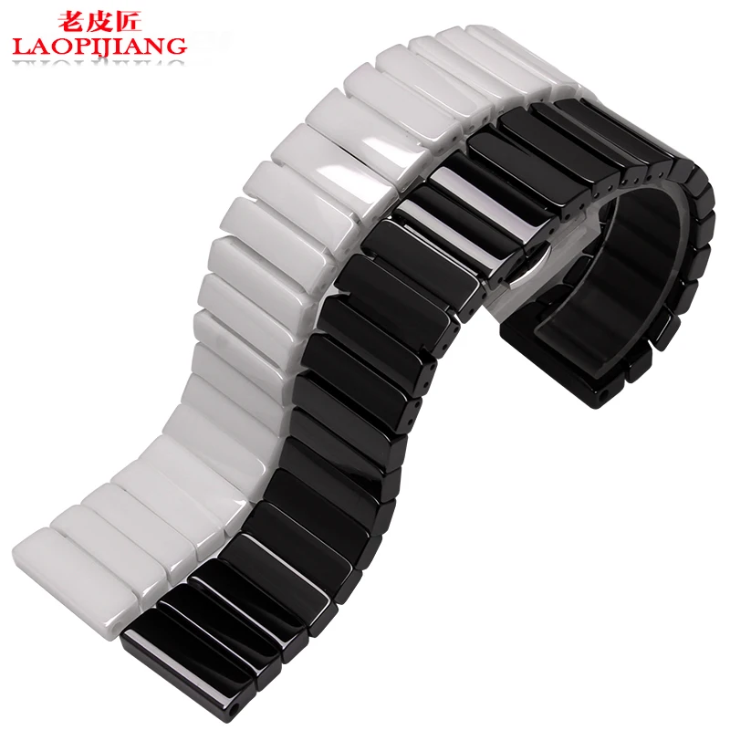 Обычный плоский керамический адаптер для ремешка часов и ремешок 22 мм 20 черный