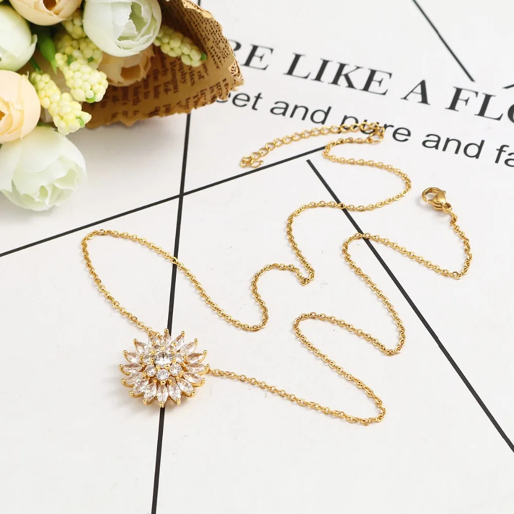 Шампуры из нержавеющей стали микро проложенное ожерелье холодного цвета цветок