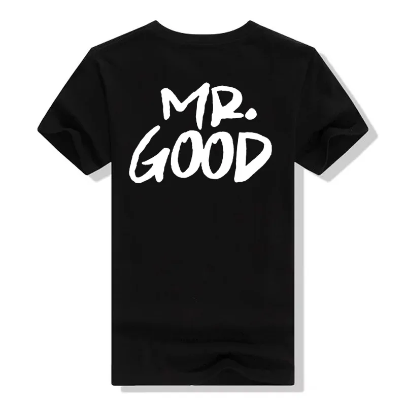 2019 дешевые круглый вырез горловины для мужчин Топ футболки Mr хорошего Mrs жизни