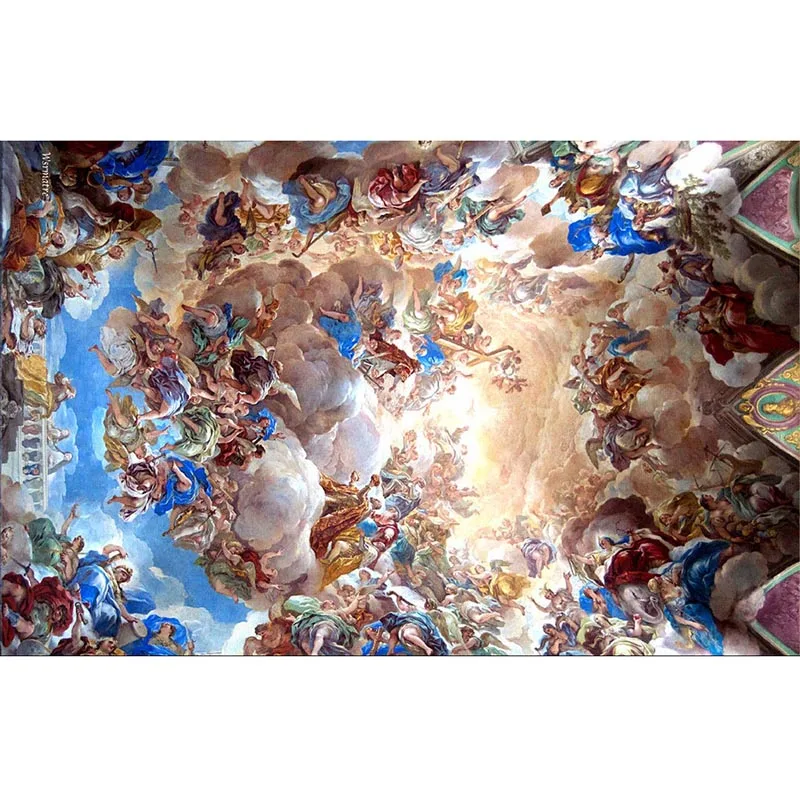 Нетканые Роскошные 3D классические обои для потолка гостиной отеля 3d фон живопись