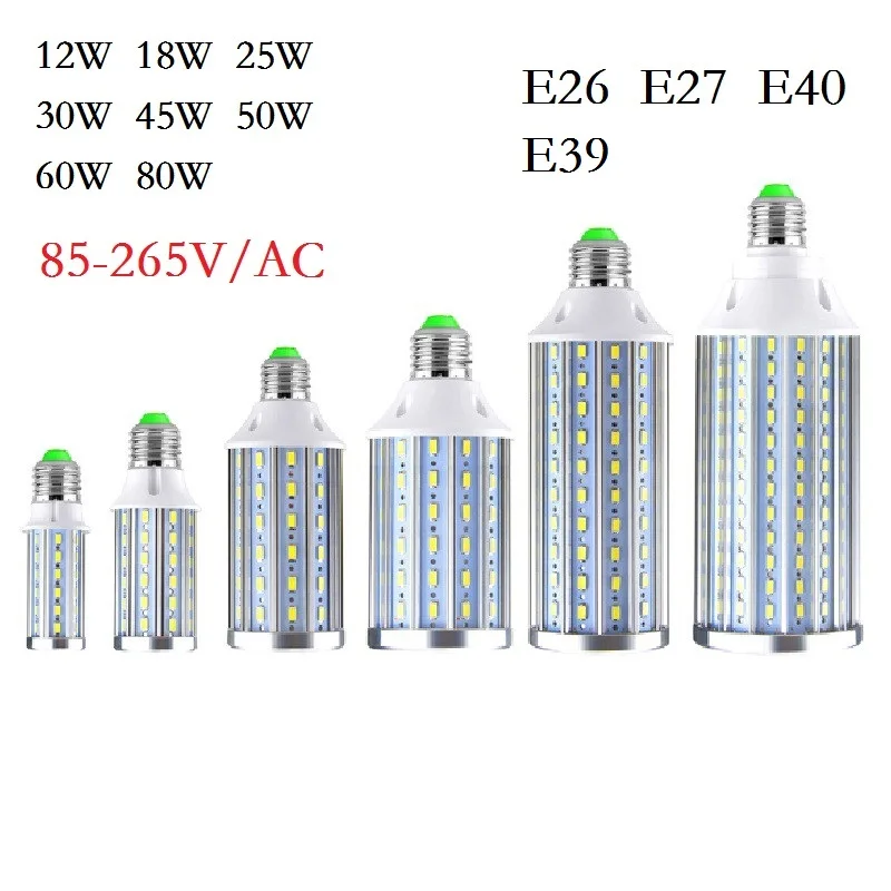 E26 E27 E39 E40 12 Вт 18 25 30 40 50 60 80 100 светодиодный Кукуруза лампы SMD СВЕТОДИОДНЫЙ огни