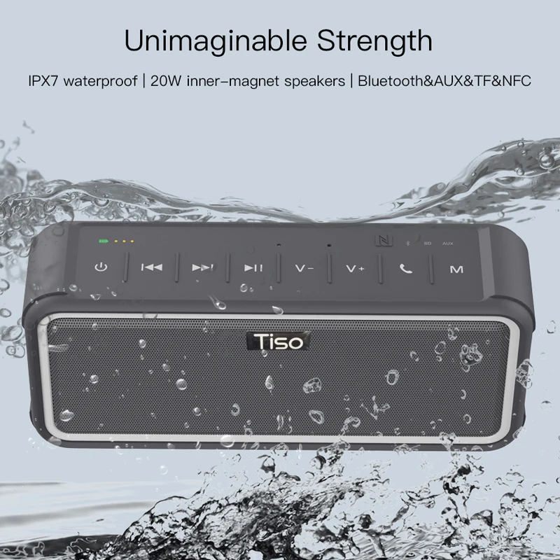 Тисо T15 IPX7 водонепроницаемый динамик bluetooth NFC Беспроводной 20 Вт стерео выход