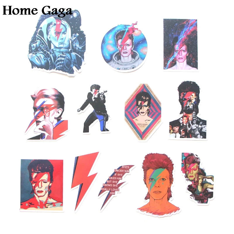 Homegaga, 12 шт., коллекция Дэвида Боуи Пастера, скрапбукинг, наклейки, креативные, сделай сам, декоративные наклейки, винтажные, для ноутбука, телефона, D1747