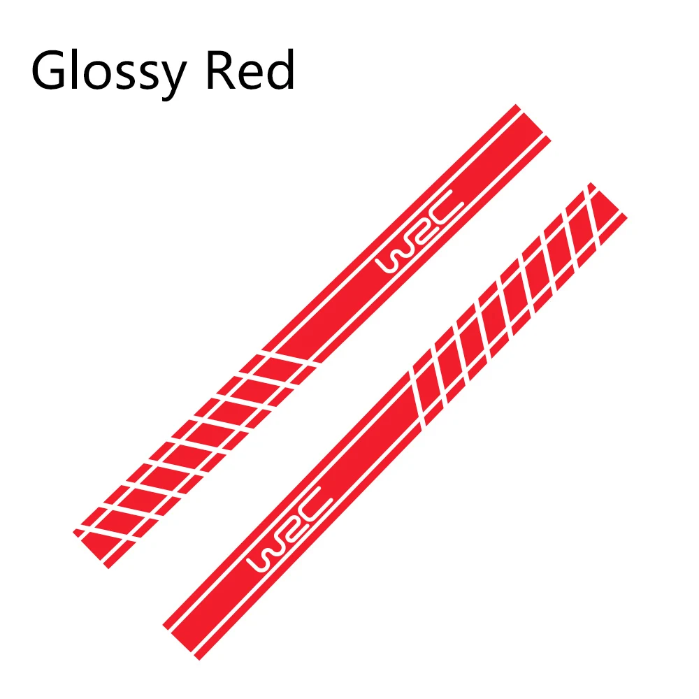 Glossy Red 2 шт., 220 см x 16 см, длинные полосатые наклейки для автомобиля, автомобильные боковые юбки, наклейки для самостоятельного изготовления, наклейки для гоночных спортивных стикеров, аксессуары для тюнинга автомобиля - Название цвета: Glossy Red