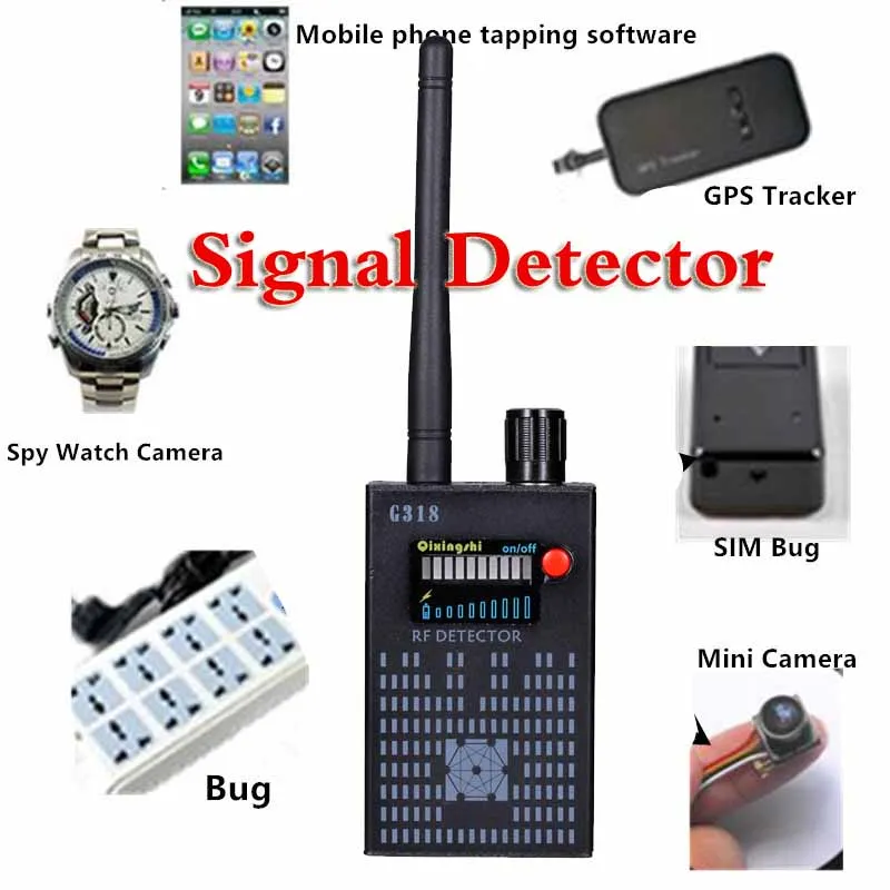 new update 1MHz-8000MHz Wireless Signal Detector Radio Wave WiFi Bug Detector Camera Full-Range RF Detector G318