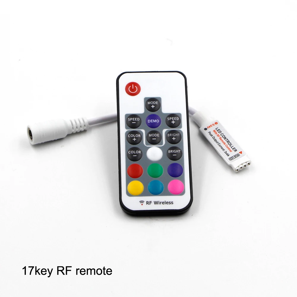 Светодиодный мини-пульт дистанционного управления RGB 12 В 24 3/24/44key ИК 17key RF диммер DIY