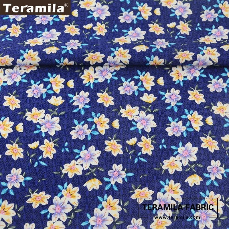 Флюоресцентная ткань из поплина темно синего цвета четверть метра мягкая