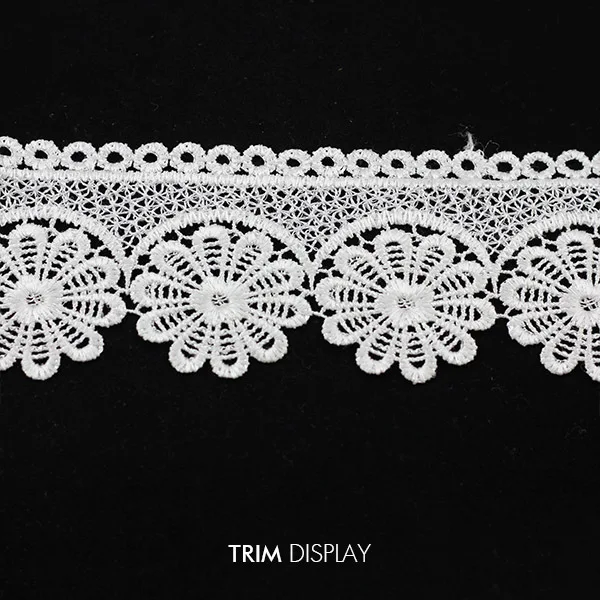 Вышитый белый вязаный крючком мотив кружева Венецианская искусственная отделка