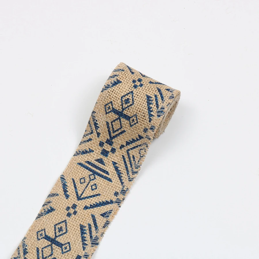 10*2 метра/упаковка Рождественские декоративные ленты с принтом джутовая тесьма