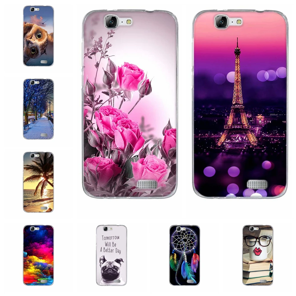 Чехол для Huawei Ascend G7 силиконовый мягкий ТПУ чехол телефона бампер C199 G7-L01 L03 задняя