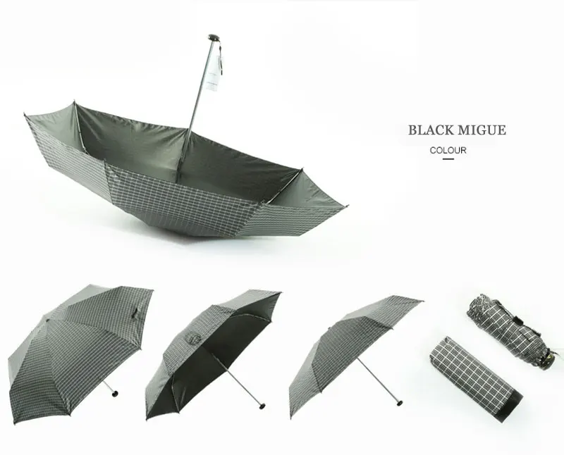 black migue Анти-УФ Водонепроницаемый модный портативный складной черно-белый плед Зонты Подарки для женщин маленький милый зонт - Цвет: black migue