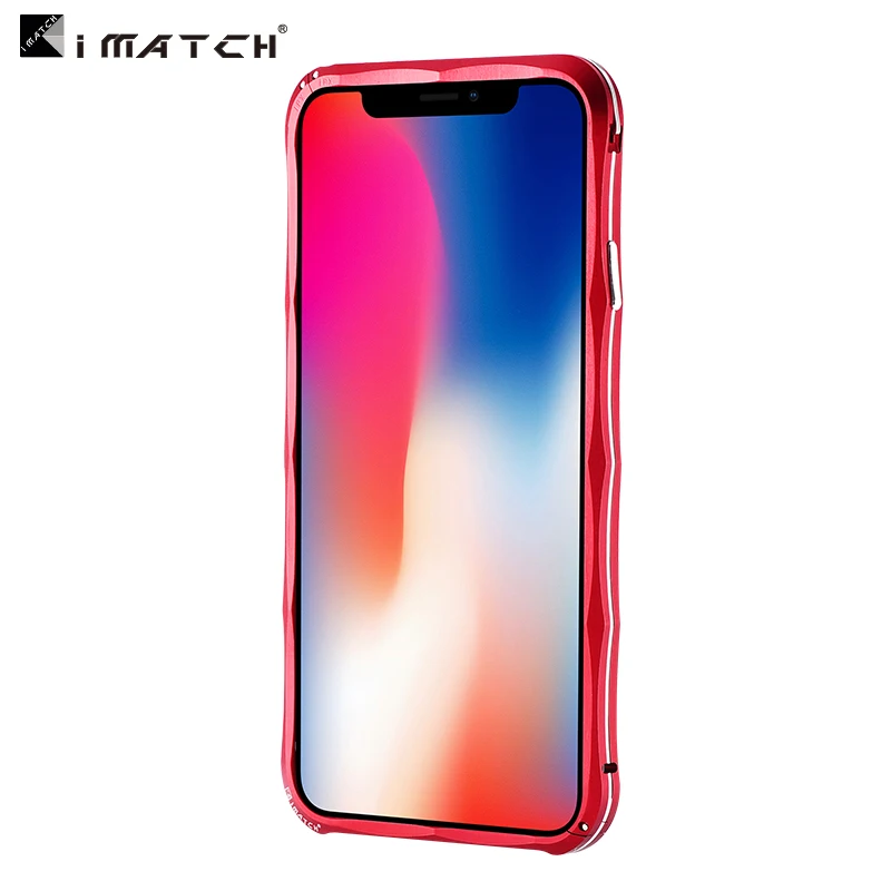 Бампер iMatch, чехол для iPhone X, роскошная Бриллиантовая форма, Алюминиевый металлический Невидимый бампер с подставкой для iPhone X, чехол для телефона s