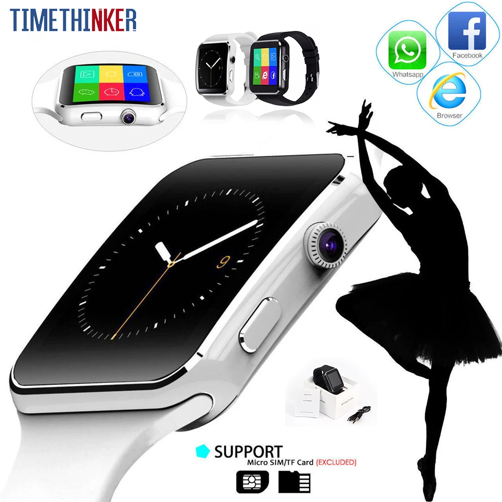 Timethinker Новое поступление X6 Смарт часы с камерой сенсорный экран Поддержка SIM TF