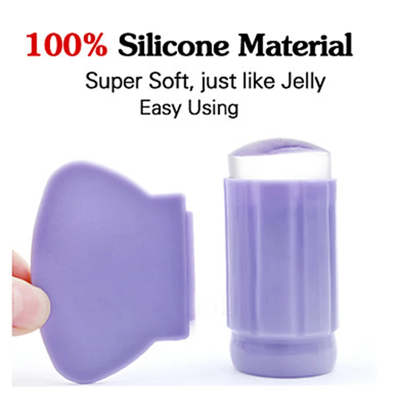 2 шт прозрачный штамп инструмент для дизайна ногтей силиконовый Зефир и скребок