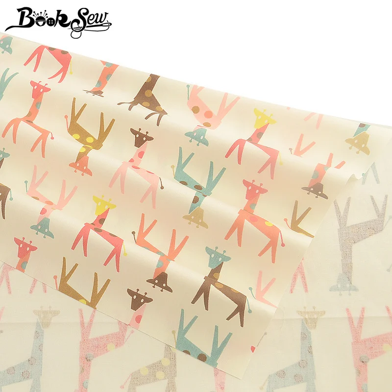 Booksew 100% хлопковая ткань для кукол с принтом бежевого животного Stoffen Twill Tissu