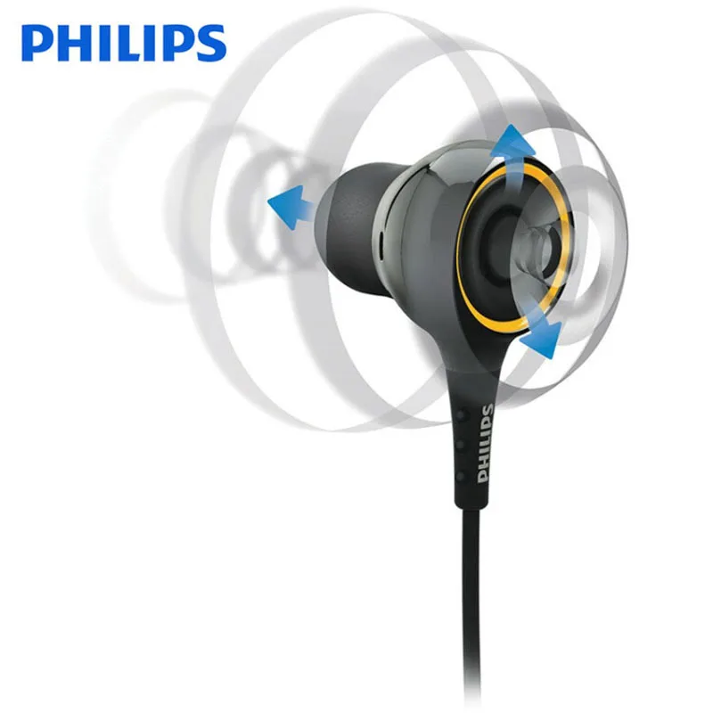 Официальная Спортивная гарнитура Philips SHE6000 наушники вкладыши для бега с басами