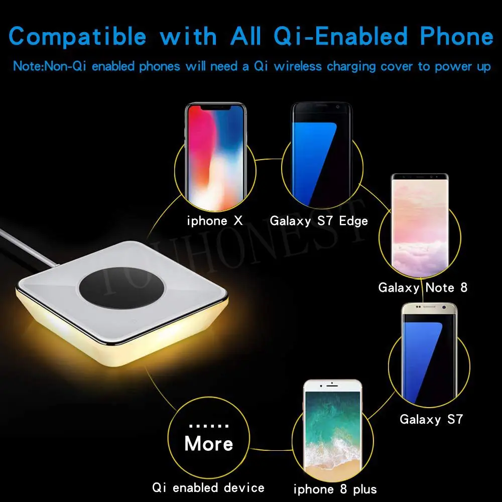 Беспроводное быстрое зарядное устройство для iPhone XS Max XR X 8 Plus адаптер ночная