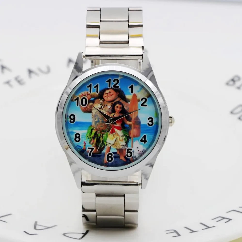 New Cute Cartoon Moana princess style women Watches Kids Student Girls boys Quartz Metal steel ladies Wrist Watch | Наручные часы